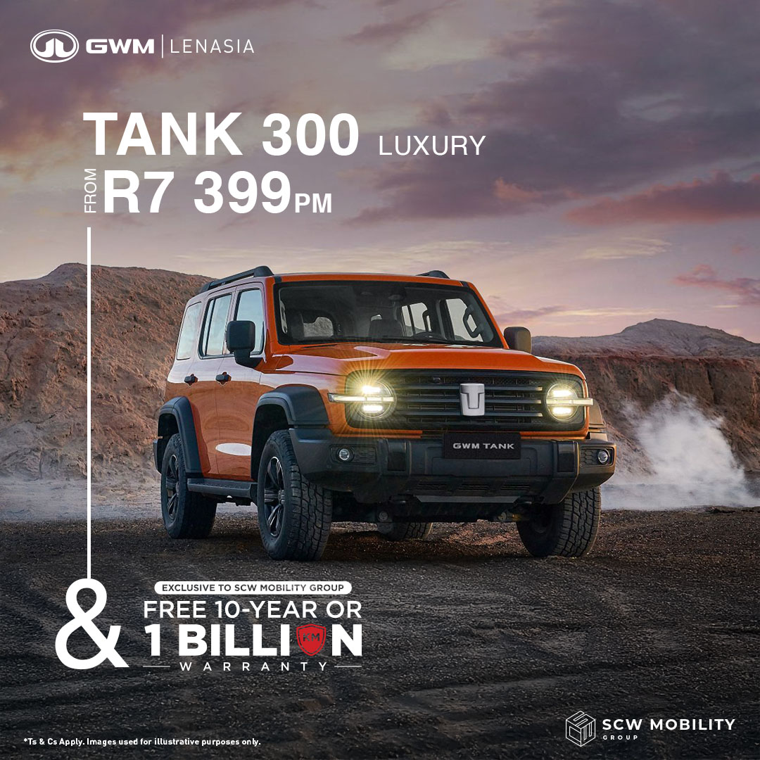 GWM Tank 300 Luxury from R7 399pm + Warranty*