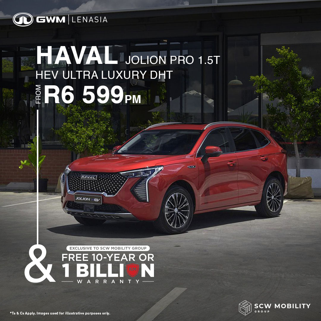Haval Jolion Pro 1.5T HEV Ultra Luxury DHT from R6 599 + Warranty*
