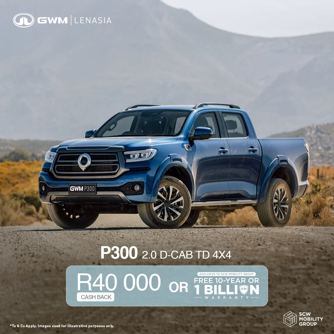 P300 2.0 D-Cab TD 4X4 R40 000 cash back*